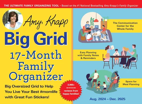 Amy Knapp Big Grid 17-Month Family Organizer